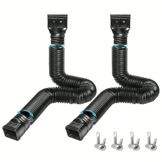 2PCS 21-60″ Polyethylene Expandable Flex Drain Downspout Extension Rain Pipe Spout Gutter Package Included: 2 X Drainage Pipes 4 X Adapters 8 X Screws