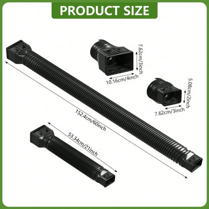 2PCS 21-60″ Polyethylene Expandable Flex Drain Downspout Extension Rain Pipe Spout Gutter Package Included: 2 X Drainage Pipes 4 X Adapters 8 X Screws