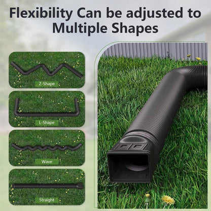 2PCS 21-60″ Polyethylene Expandable Flex Drain Downspout Extension Rain Pipe Spout Gutter Package Included: 2 X Drainage Pipes 4 X Adapters 8 X Screws