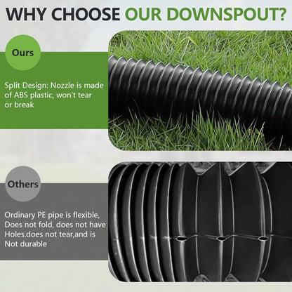 2PCS 21-60″ Polyethylene Expandable Flex Drain Downspout Extension Rain Pipe Spout Gutter Package Included: 2 X Drainage Pipes 4 X Adapters 8 X Screws