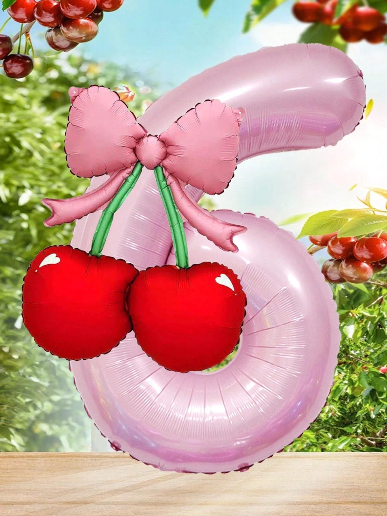 2pcs 40-Inch Number Balloon Set, Large Pink 0-9 Number Foil Balloons, Cherry Bow Shaped Balloons, Suitable For Birthday Party, Baby Shower Decoration