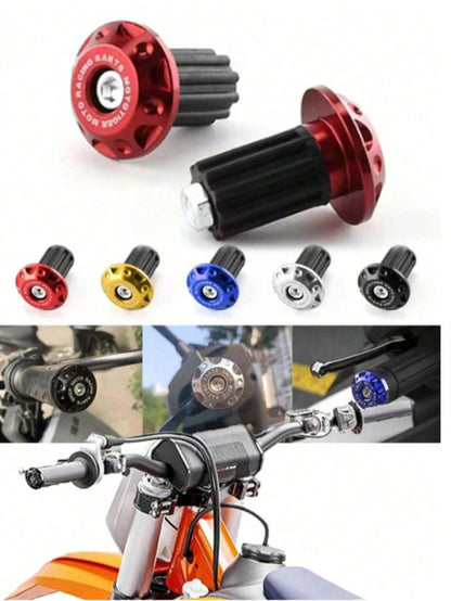 2pcs Aluminum Alloy Motorcycle Handlebar End Caps, 16-18mm Handlebar Plugs- Handlebar End Caps Accessories, Enhance Riding Experience