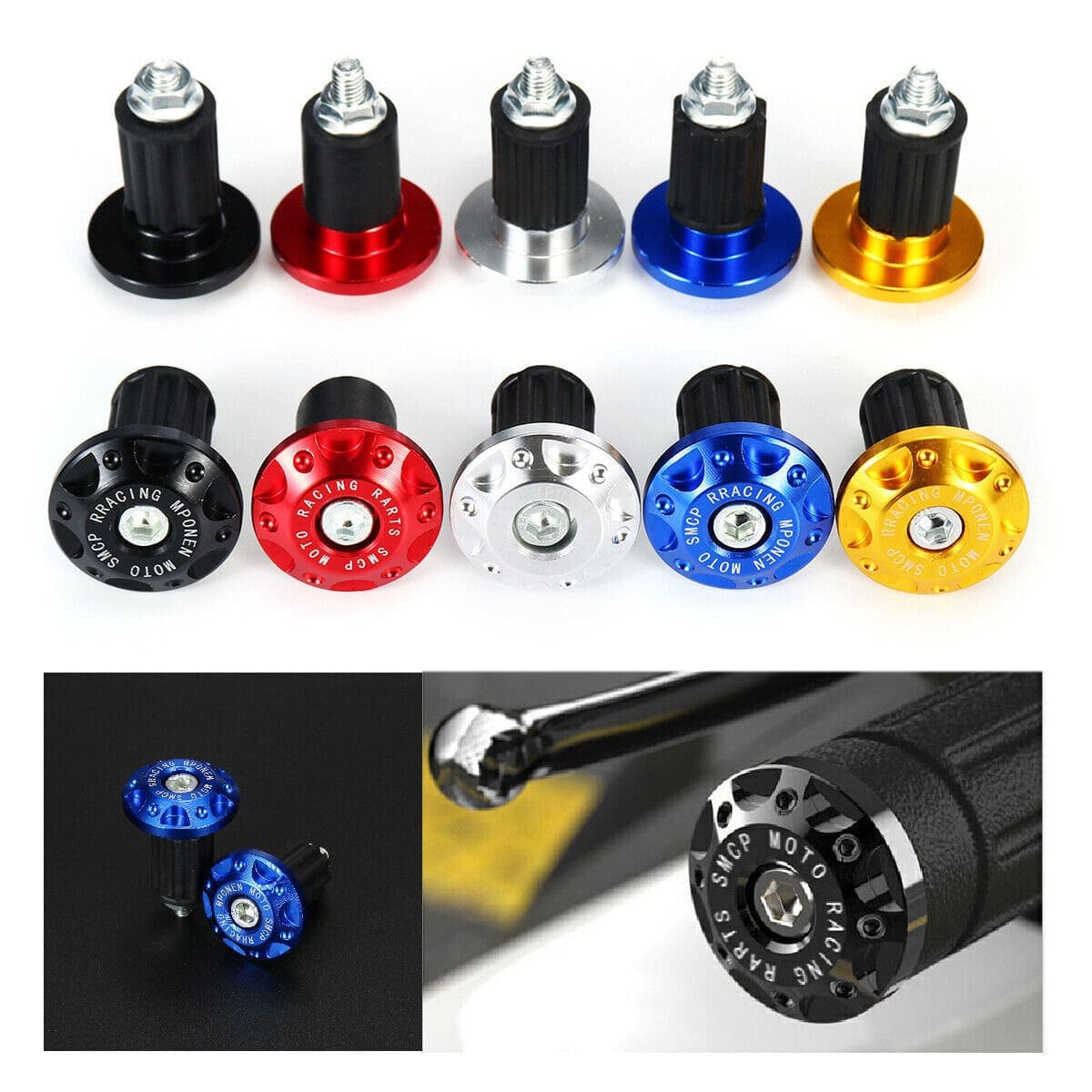 2pcs Aluminum Alloy Motorcycle Handlebar End Caps, 16-18mm Handlebar Plugs- Handlebar End Caps Accessories, Enhance Riding Experience