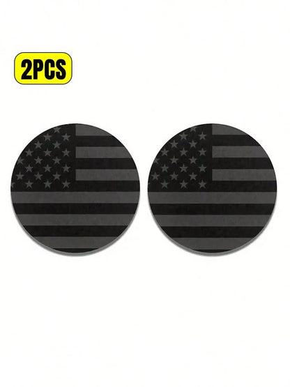 2pcs American Flag Car Cup Holder Coasters, Creative Heat-Insulating Cup Coasters Universal Fit