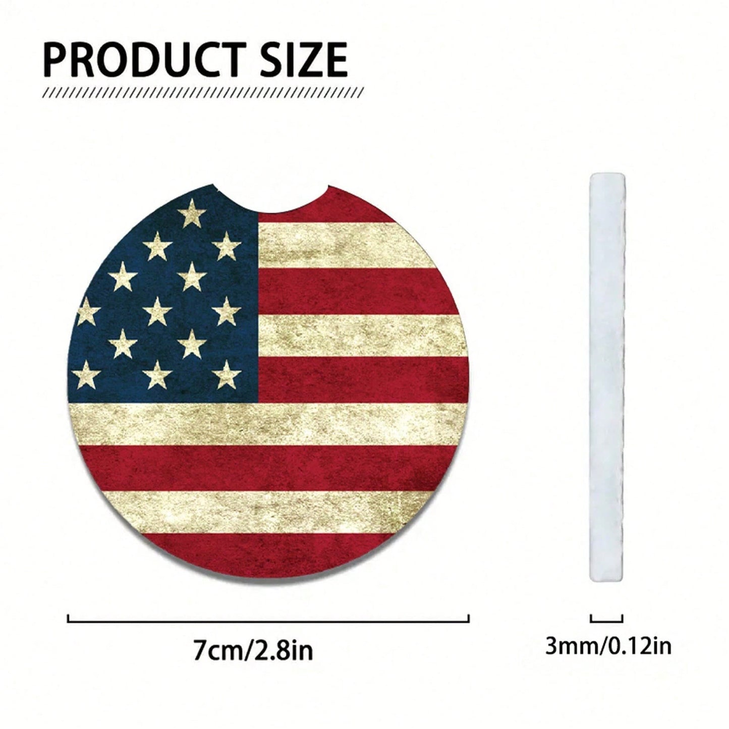 2pcs American Flag Car Cup Holder Coasters, Creative Heat-Insulating Cup Coasters Universal Fit