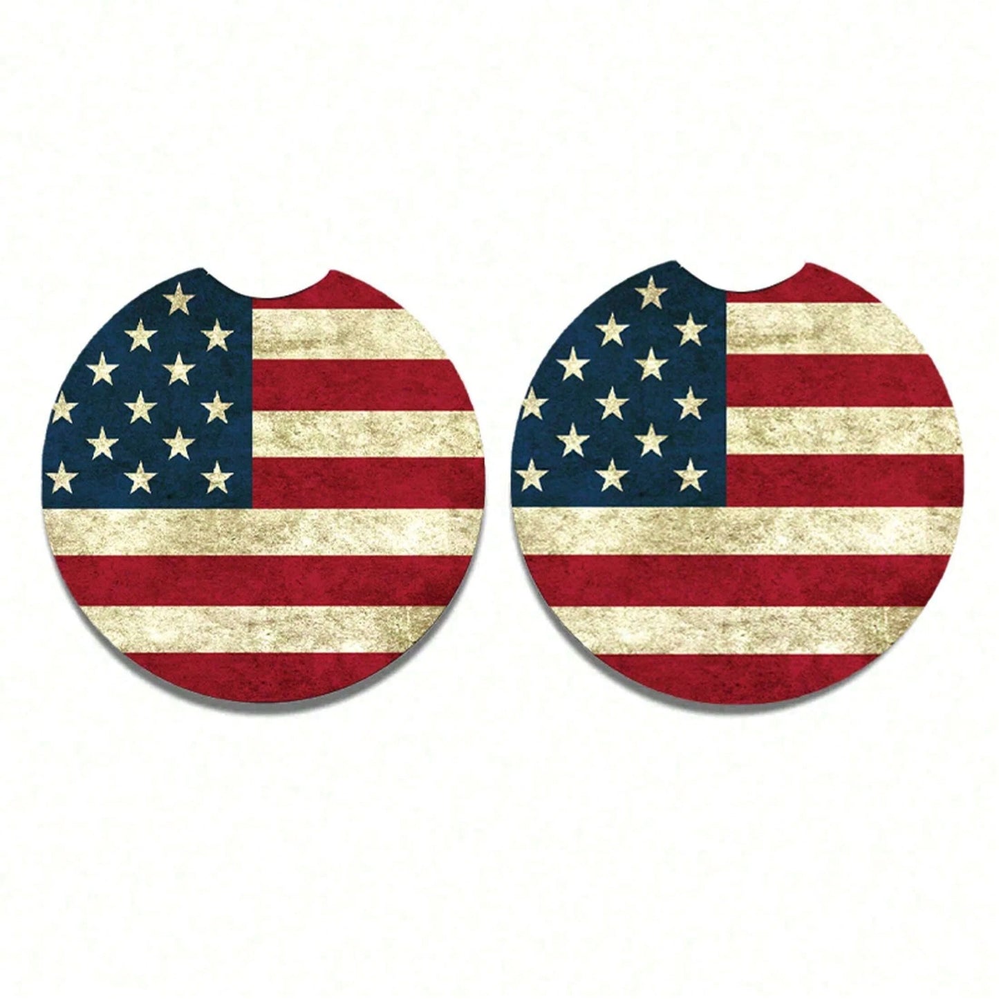 2pcs American Flag Car Cup Holder Coasters, Creative Heat-Insulating Cup Coasters Universal Fit