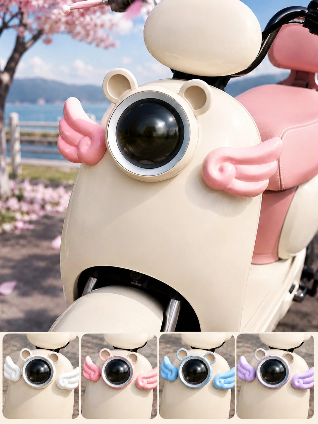 2pcs Angel Wings Motorcycle Decoration Accessories, Cute 3d Glossy Wing Ornament Emblem For Electric Scooter, Moped, Motorbike, E-Bike, Bicycle & Car, Sweet Kawaii Coquette Fairy Aesthetic Girly Styli
