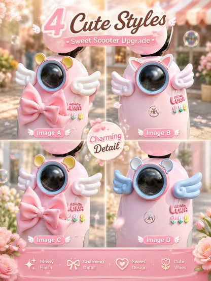 2pcs Angel Wings Motorcycle Decoration Accessories, Cute 3d Glossy Wing Ornament Emblem For Electric Scooter, Moped, Motorbike, E-Bike, Bicycle & Car, Sweet Kawaii Coquette Fairy Aesthetic Girly Styli