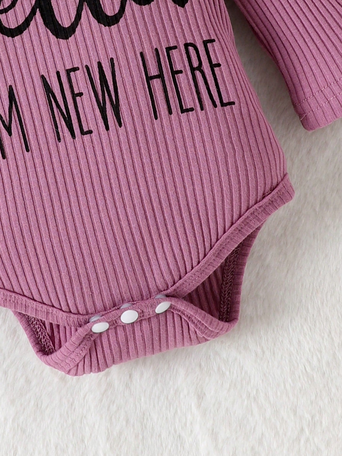 2pcs Baby Girl Cute Print Long Sleeve Bodysuit With Pants, Hat And Headband, Thin, Suitable For Spring And Autumn