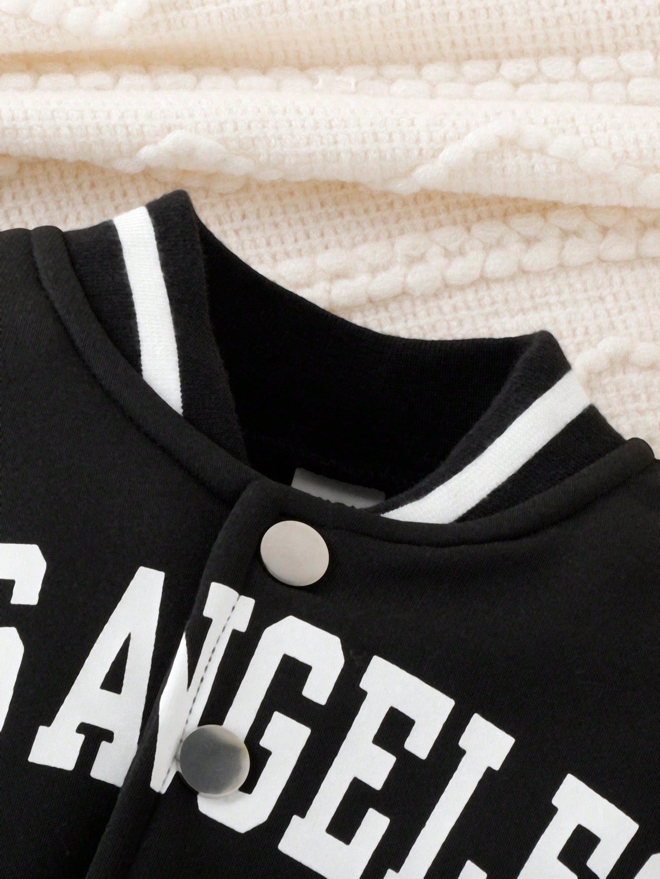 2pcs Baby Girls Letter Print Long Sleeve Casual Baseball Jacket And Pleated Skirt Set, Spring/Fall