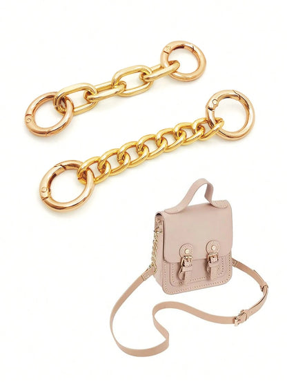 2pcs Bag Strap Extender Chains Metal Purse Chain 98/105mm 2 Styles Shoulder Bag Strap Extender Chains With Spring Gate Rings For Bag Straps Replacement(Gold)