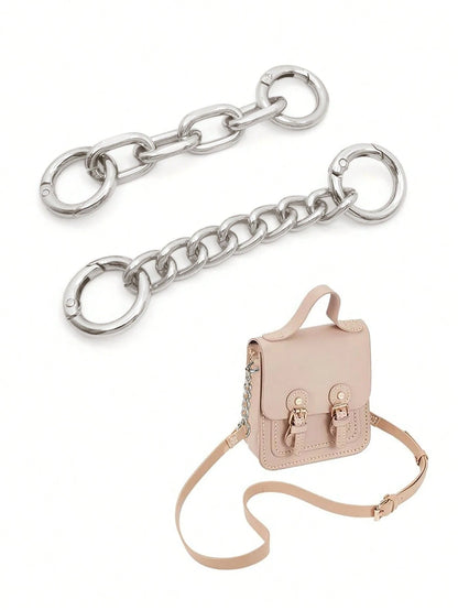 2pcs Bag Strap Extender Chains Metal Purse Chain 98/105mm 2 Styles Shoulder Bag Strap Extender Chains With Spring Gate Rings For Bag Straps Replacement(Gold)