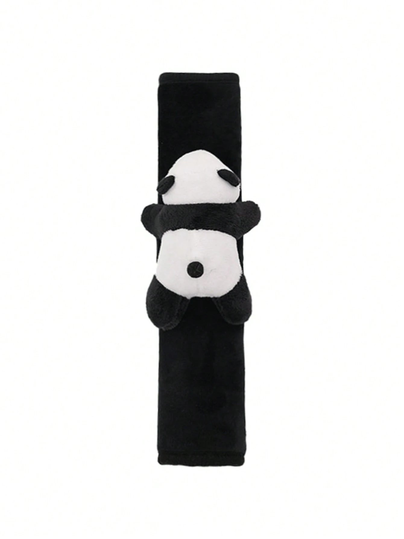 2pcs Black & White Cartoon Car Seat Belt Shoulder Pads With Cute Panda Design, Plush Car Seat Belt Cover