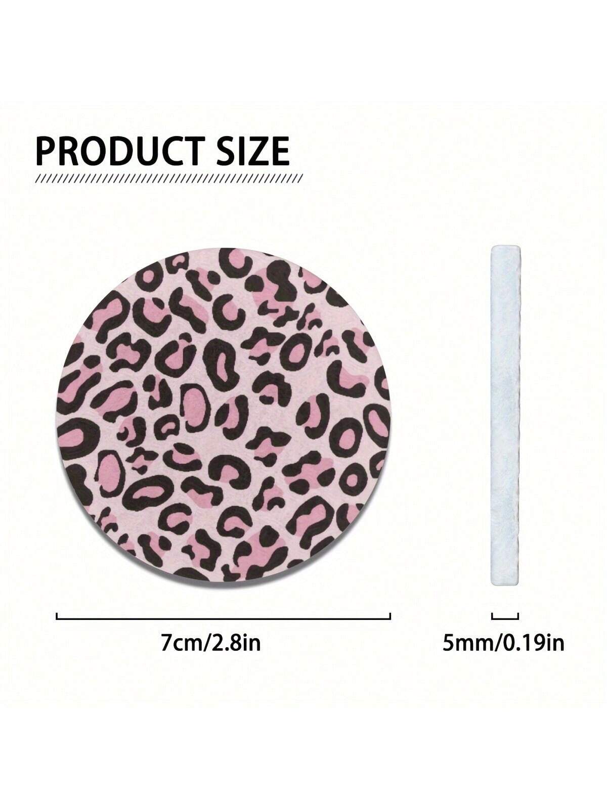 2pcs Car Coasters Print Absorbent Coasters Set, Universal Fit Women Gifts, Car Decor & Car Accessories