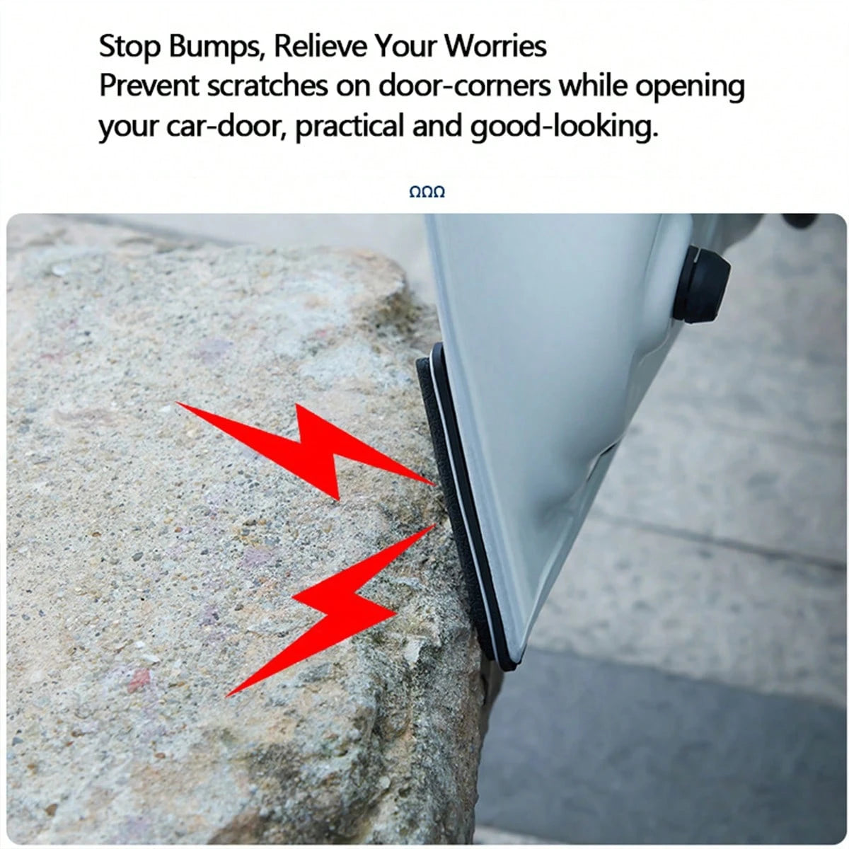2pcs Car Exterior Door Corner Anti-Collision Protective Stickers, Universal Car Body Edge Guard Stickers, Black/Red/White 3 Colors Available