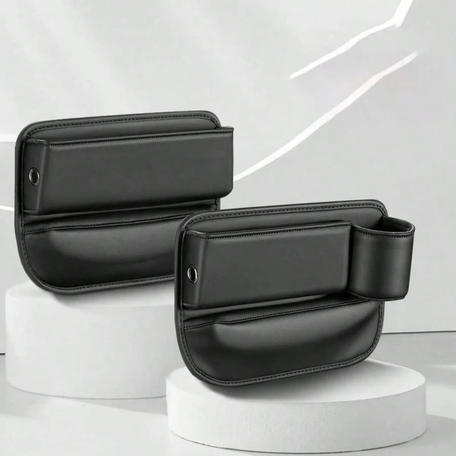 2pcs Car Seat Gap-Fitting Storage Box, Car Storage Box, Gap-Type Storage Box With Cup Holder (For Holding Beverages, For Holding Mobile Phones, Sunglasses And Keys)