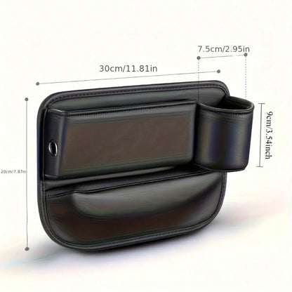 2pcs Car Seat Gap-Fitting Storage Box, Car Storage Box, Gap-Type Storage Box With Cup Holder (For Holding Beverages, For Holding Mobile Phones, Sunglasses And Keys)