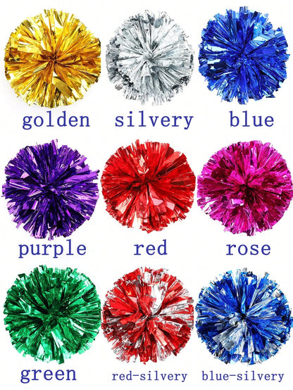2pcs Cheerleading Pom Poms, Dance Pom Poms For Square Dance, School Sports Competitions, Rallying Exercises And Performances