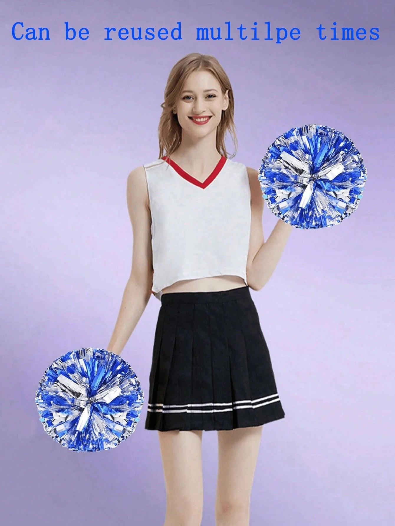2pcs Cheerleading Pom Poms, Dance Pom Poms For Square Dance, School Sports Competitions, Rallying Exercises And Performances