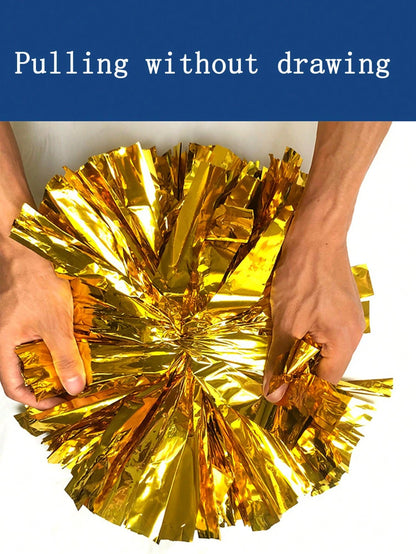 2pcs Cheerleading Pom Poms, Dance Pom Poms For Square Dance, School Sports Competitions, Rallying Exercises And Performances