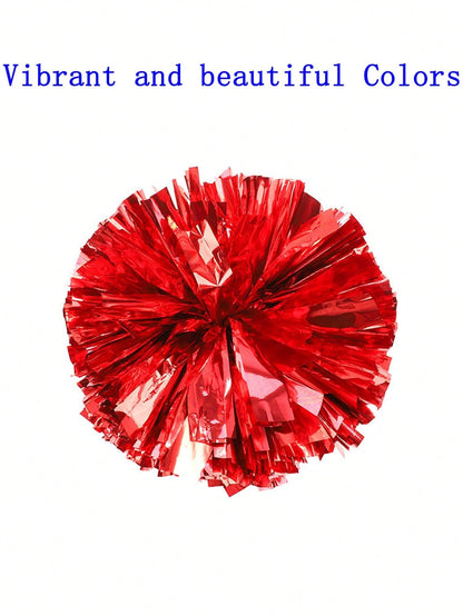 2pcs Cheerleading Pom Poms, Dance Pom Poms For Square Dance, School Sports Competitions, Rallying Exercises And Performances