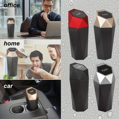 2pcs Creative Mini Diamond Car Trash Can Set – 2 Cans + 4 Rolls (60 Bags), One-Button Operation, Stylish, Fits Cars, Trucks & SUVs