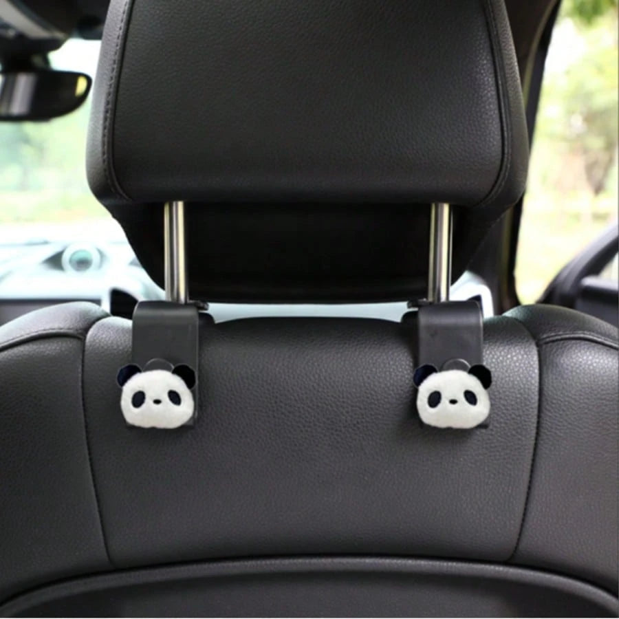 2pcs Cute Animal 3D Decorative Storage Hooks Car Seat Back Hanging Hooks Hidden Backrest Hooks Multi-Function Creative Small Hooks