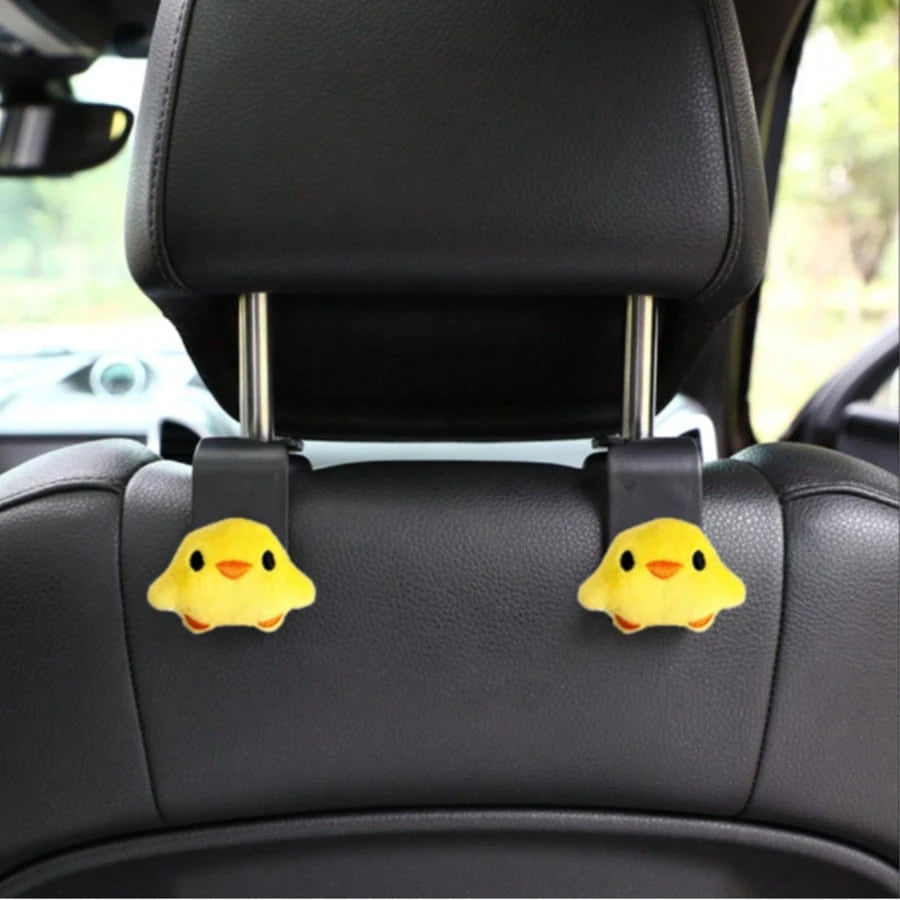2pcs Cute Animal 3D Decorative Storage Hooks Car Seat Back Hanging Hooks Hidden Backrest Hooks Multi-Function Creative Small Hooks