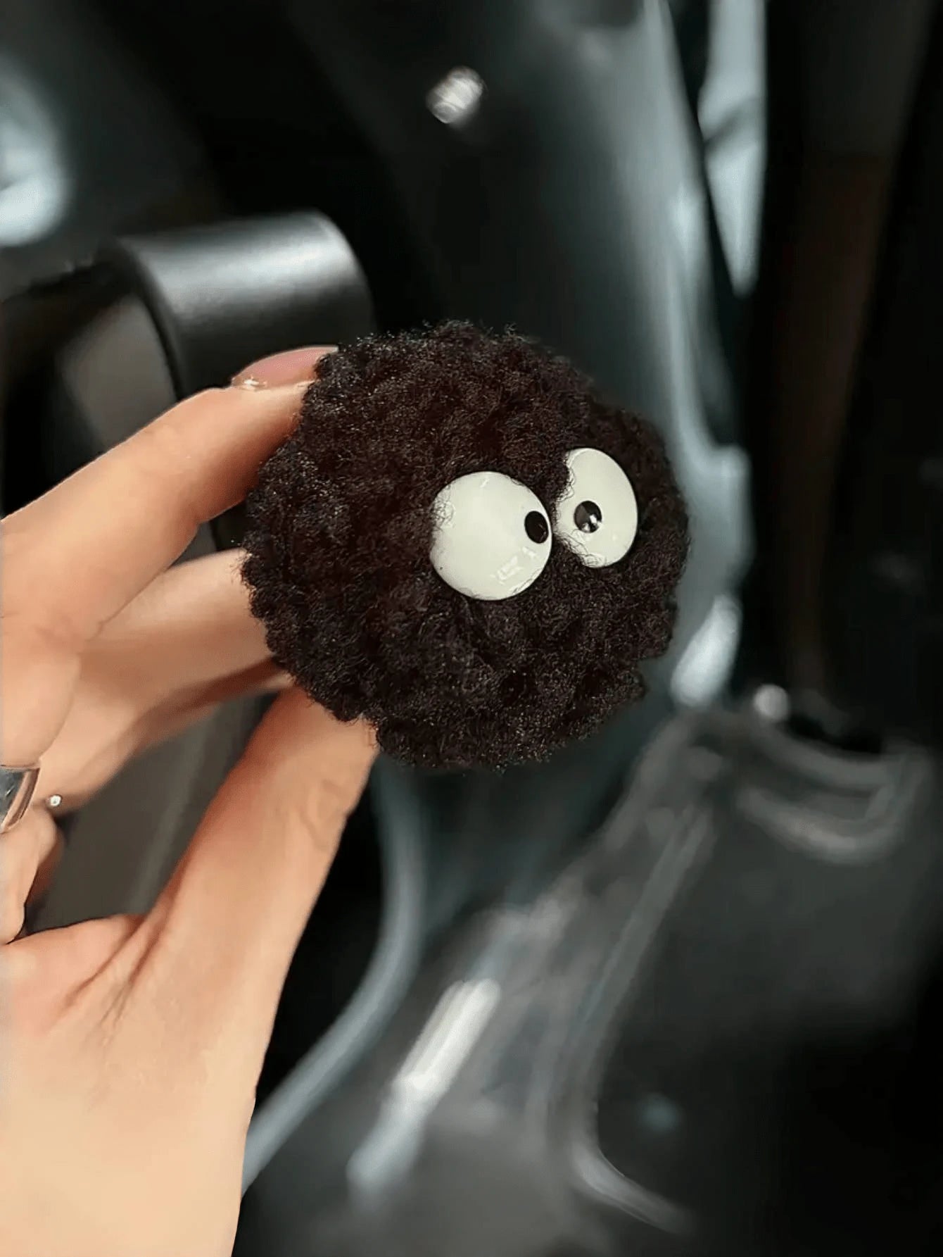 2pcs Cute Small Coal Ball Shape Car Seat Back Hook, Headrest Storage Box, Food Bag Holder, Car Decor Hanger