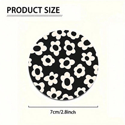 2pcs Flower Car Cup Holders, 2.8 Inch Round Decorative Car Cup Mats, Home And Auto Drink Coasters, Unisex Car Interior Accessories, Decorative Coasters, Suitable As Gifts For Family And Friends On Hol