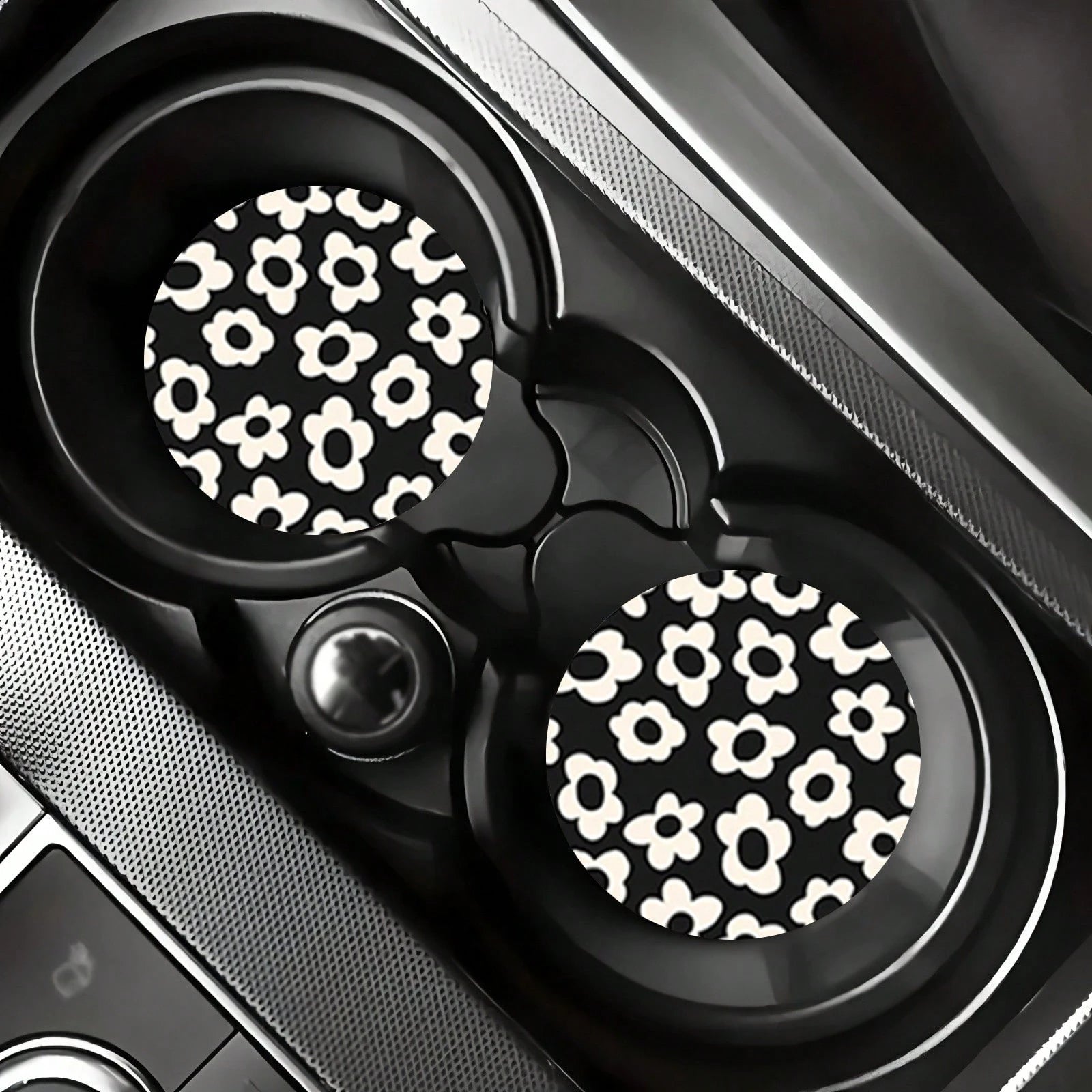2pcs Flower Car Cup Holders, 2.8 Inch Round Decorative Car Cup Mats, Home And Auto Drink Coasters, Unisex Car Interior Accessories, Decorative Coasters, Suitable As Gifts For Family And Friends On Hol