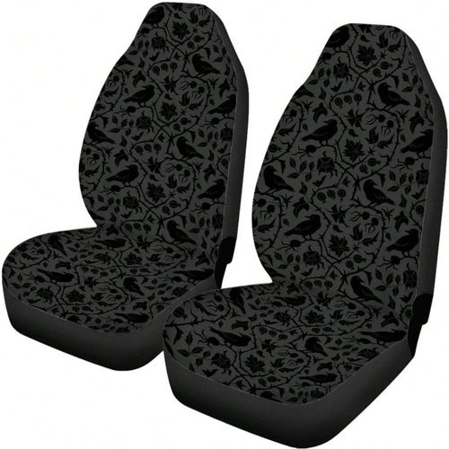 2PCS Gothic Crows Car Seat Covers, Raven Car Accessories, Witchy Car Decor, Goth Car Interior, Dark Cottagecore Seat Covers,Suitable For Cars, SUVs, And Trucks,Perfect For Holiday Gift Or Special Occa