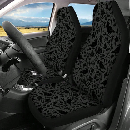 2PCS Gothic Crows Car Seat Covers, Raven Car Accessories, Witchy Car Decor, Goth Car Interior, Dark Cottagecore Seat Covers,Suitable For Cars, SUVs, And Trucks,Perfect For Holiday Gift Or Special Occa