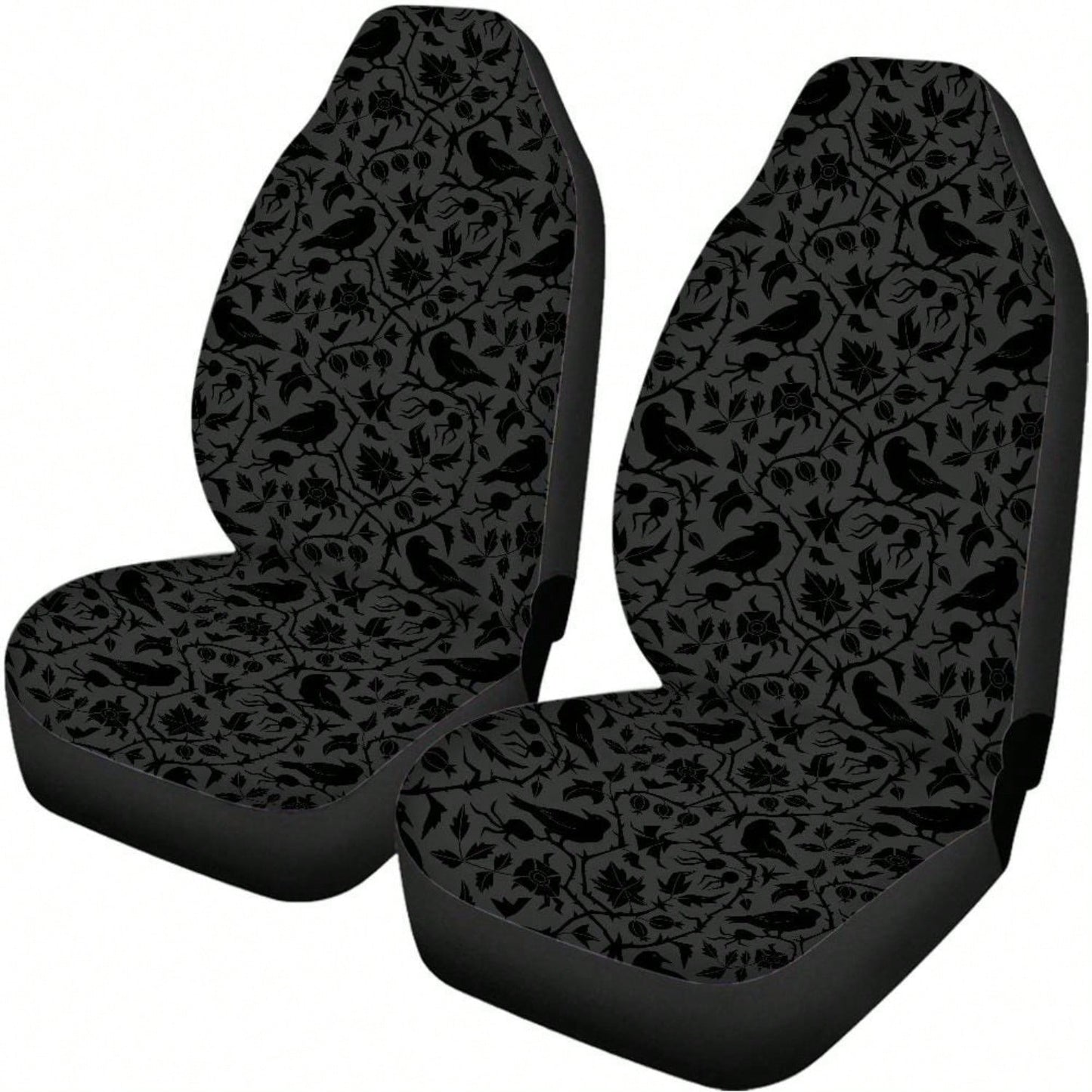 2PCS Gothic Crows Car Seat Covers, Raven Car Accessories, Witchy Car Decor, Goth Car Interior, Dark Cottagecore Seat Covers,Suitable For Cars, SUVs, And Trucks,Perfect For Holiday Gift Or Special Occa