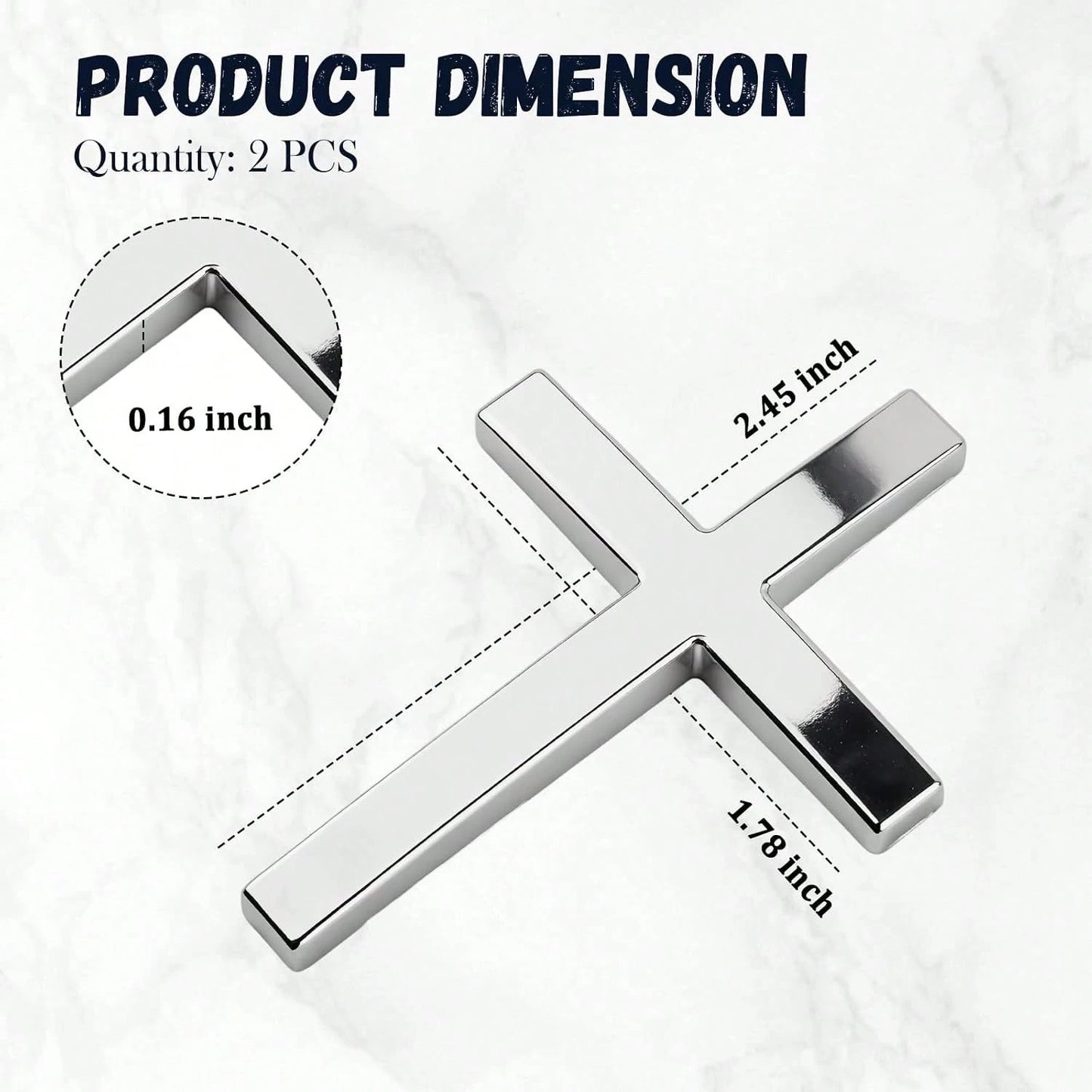 2PCS Individual Jesus Cross For Car Decal Emblem,3D Metal Christian Car Decals Badges For And Cars Decorations,Universal &Amp; Self-Adhesive Cross Cars Decal For Most Trucks,SUVs (Silver+Silver)