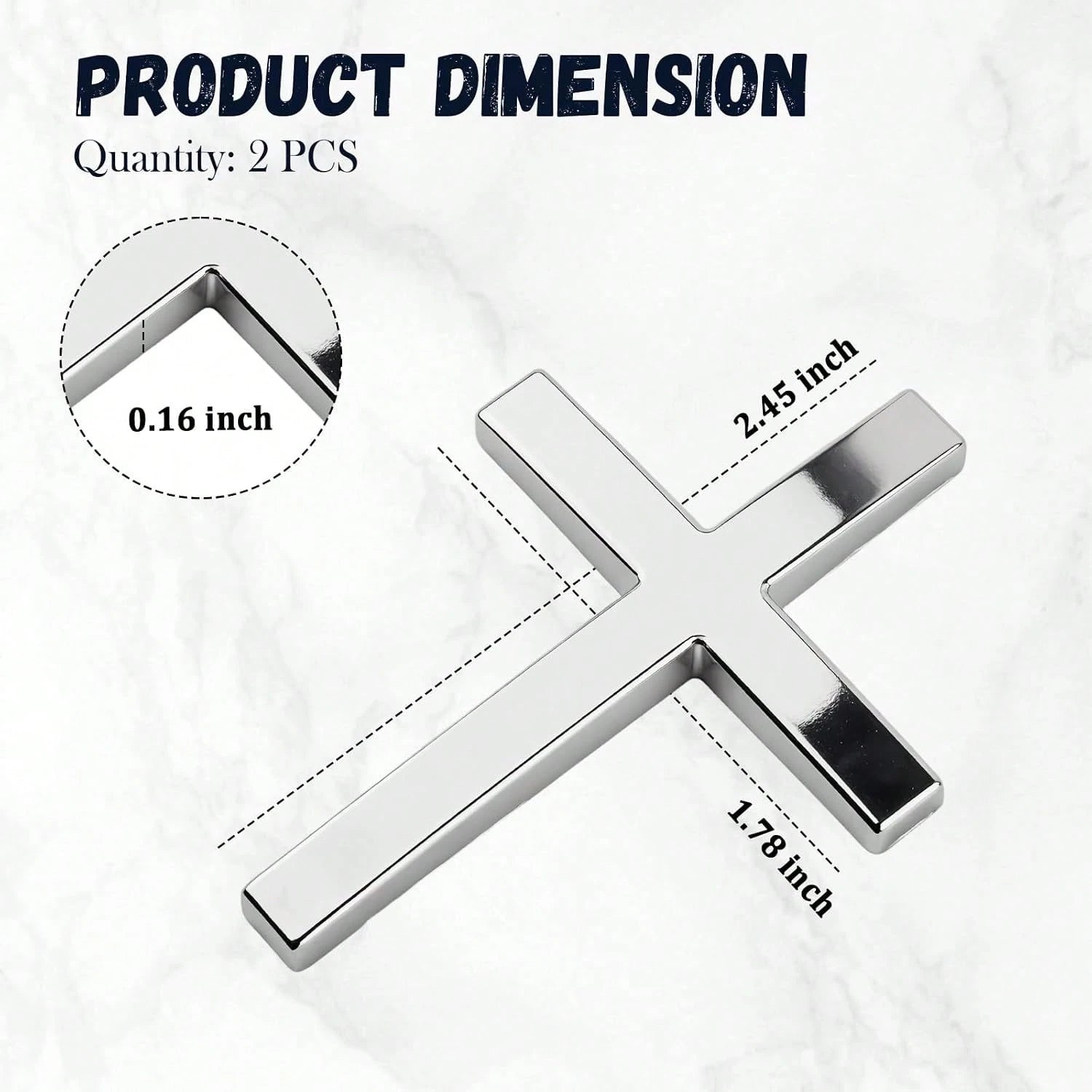 2PCS Individual Jesus Cross For Car Decal Emblem,3D Metal Christian Car Decals Badges For And Cars Decorations,Universal &Amp; Self-Adhesive Cross Cars Decal For Most Trucks,SUVs (Silver+Silver)