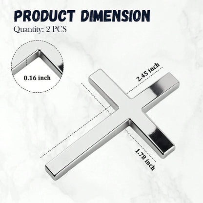2PCS Individual Jesus Cross For Car Decal Emblem,3D Metal Christian Car Decals Badges For And Cars Decorations,Universal &Amp; Self-Adhesive Cross Cars Decal For Most Trucks,SUVs (Silver+Silver)