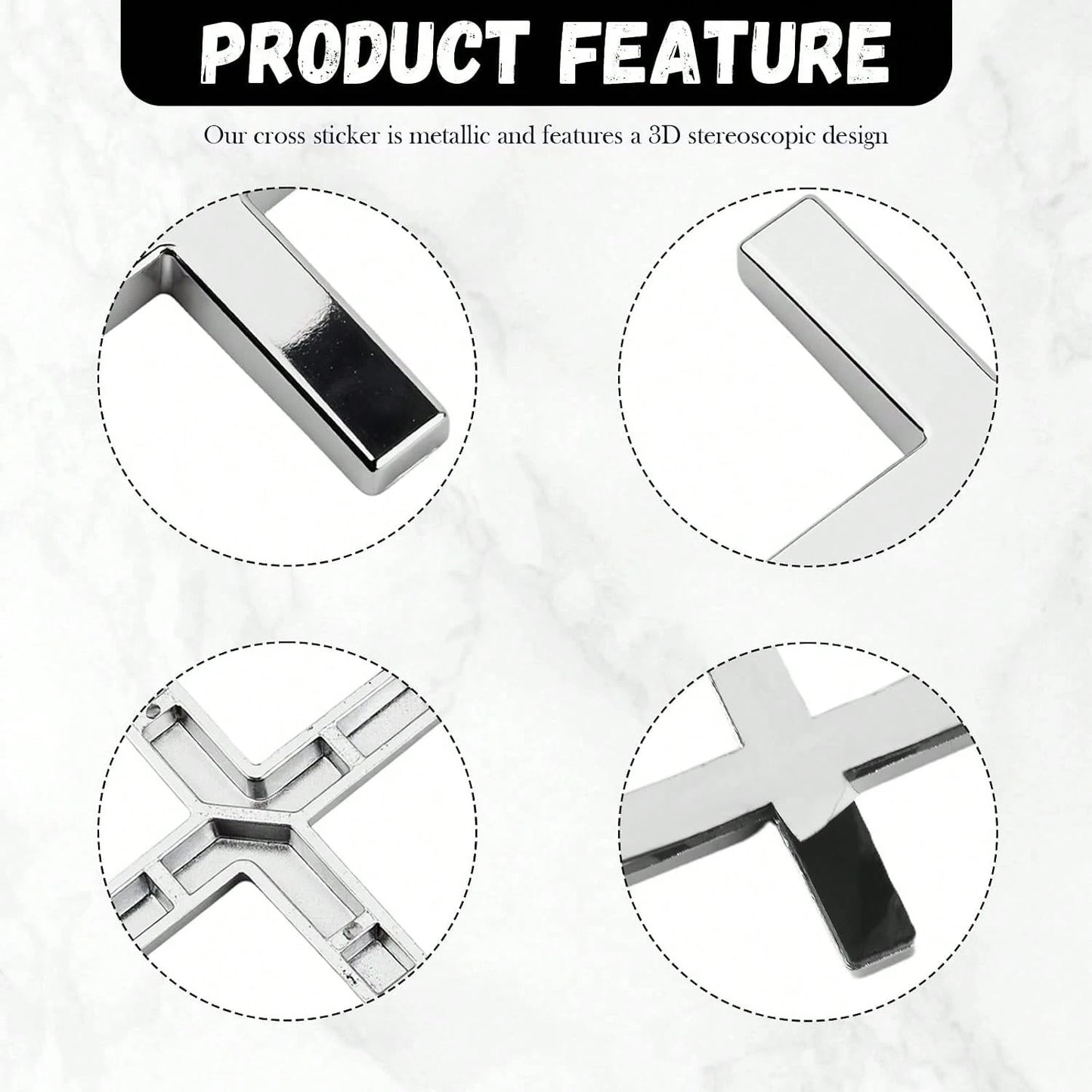 2PCS Individual Jesus Cross For Car Decal Emblem,3D Metal Christian Car Decals Badges For And Cars Decorations,Universal &Amp; Self-Adhesive Cross Cars Decal For Most Trucks,SUVs (Silver+Silver)