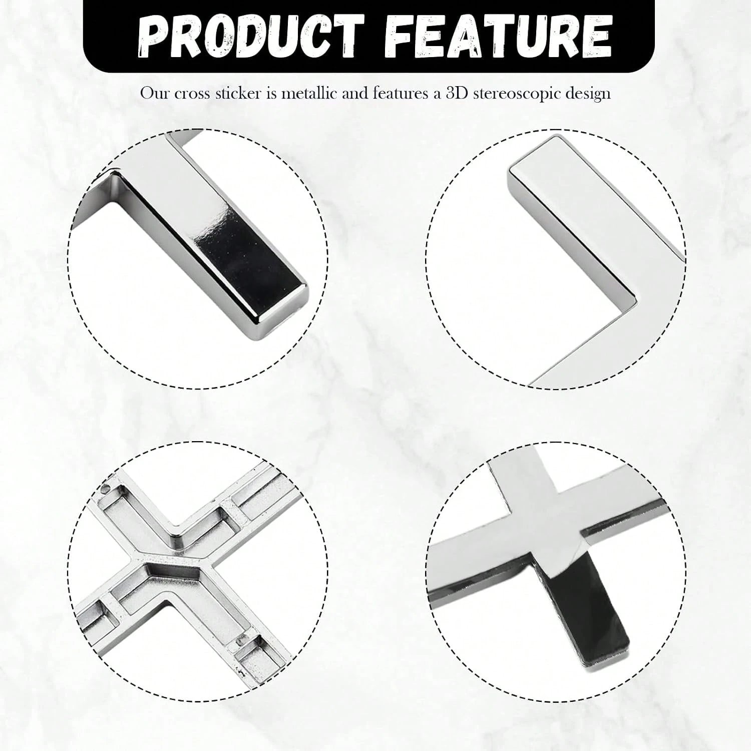 2PCS Individual Jesus Cross For Car Decal Emblem,3D Metal Christian Car Decals Badges For And Cars Decorations,Universal &Amp; Self-Adhesive Cross Cars Decal For Most Trucks,SUVs (Silver+Silver)