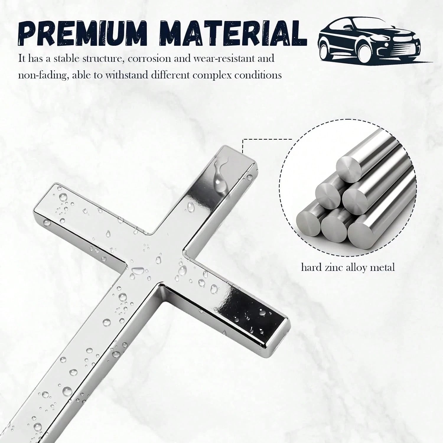 2PCS Individual Jesus Cross For Car Decal Emblem,3D Metal Christian Car Decals Badges For And Cars Decorations,Universal &Amp; Self-Adhesive Cross Cars Decal For Most Trucks,SUVs (Silver+Silver)