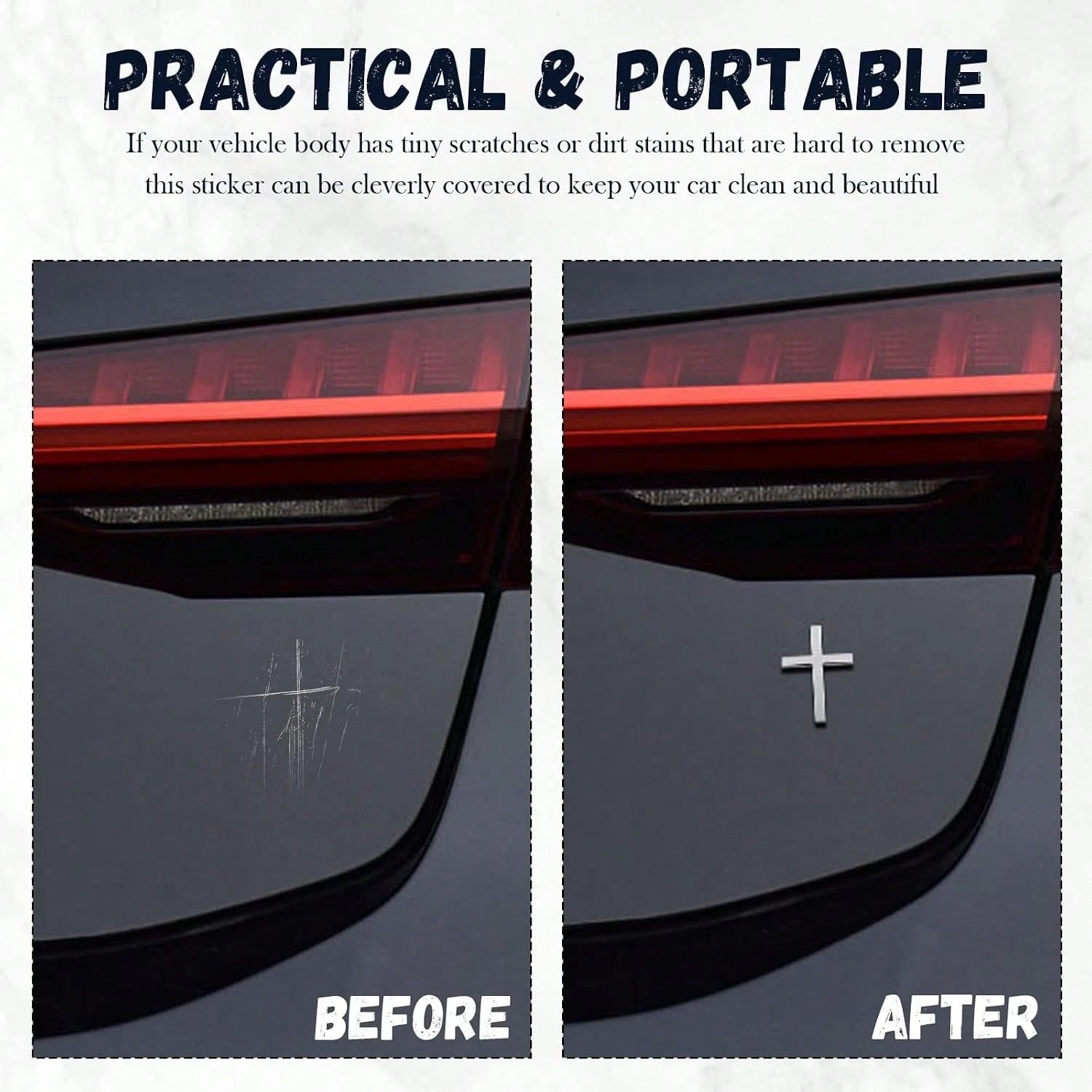 2PCS Individual Jesus Cross For Car Decal Emblem,3D Metal Christian Car Decals Badges For And Cars Decorations,Universal &Amp; Self-Adhesive Cross Cars Decal For Most Trucks,SUVs (Silver+Silver)