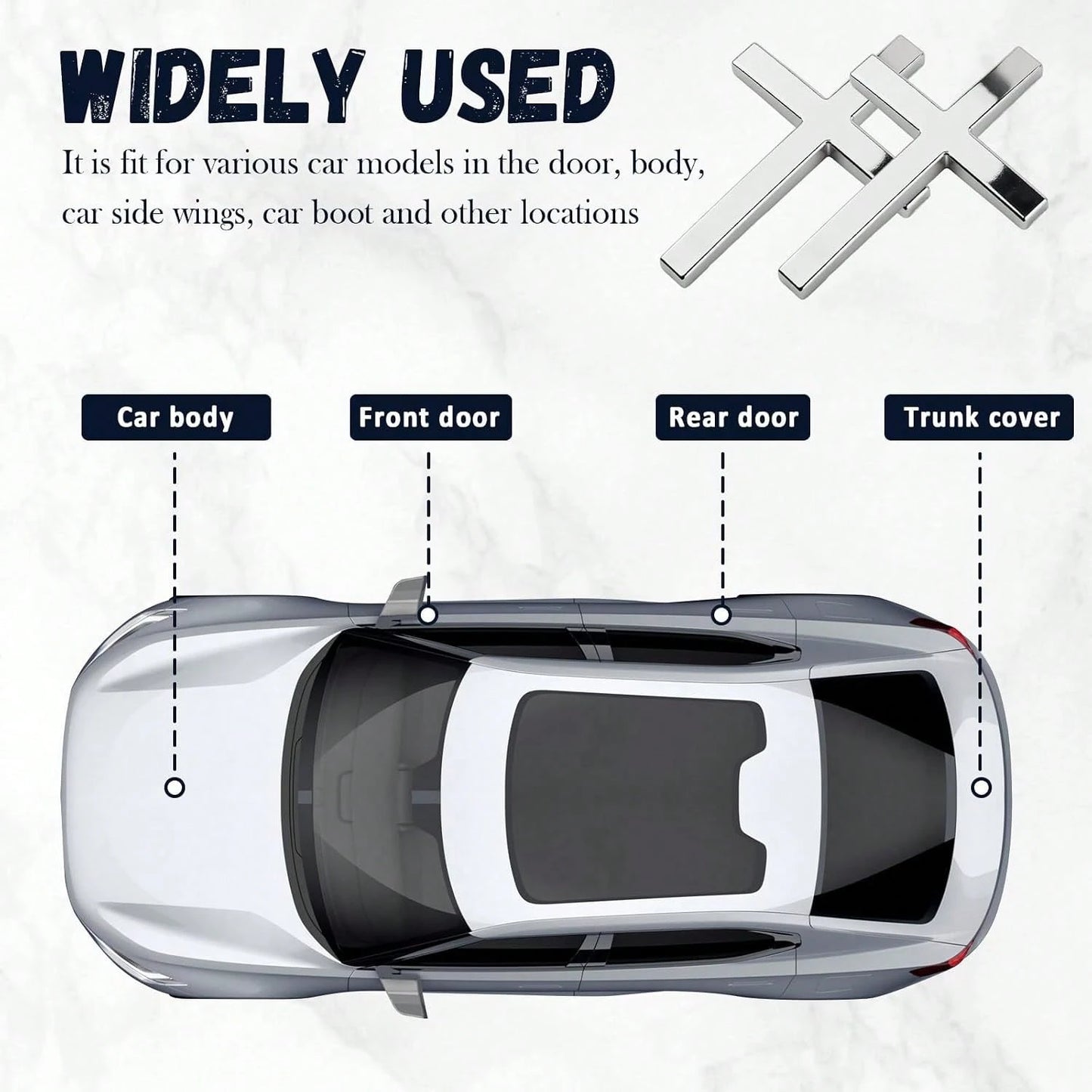 2PCS Individual Jesus Cross For Car Decal Emblem,3D Metal Christian Car Decals Badges For And Cars Decorations,Universal &Amp; Self-Adhesive Cross Cars Decal For Most Trucks,SUVs (Silver+Silver)