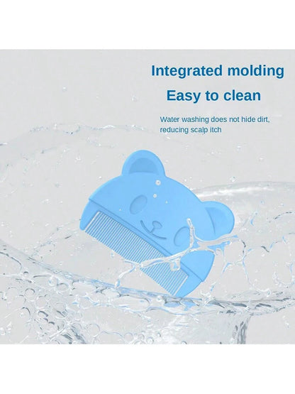 2pcs Infant Silicone Shampoo Brush And Comb Set To Remove Cradle Cap While Bathing