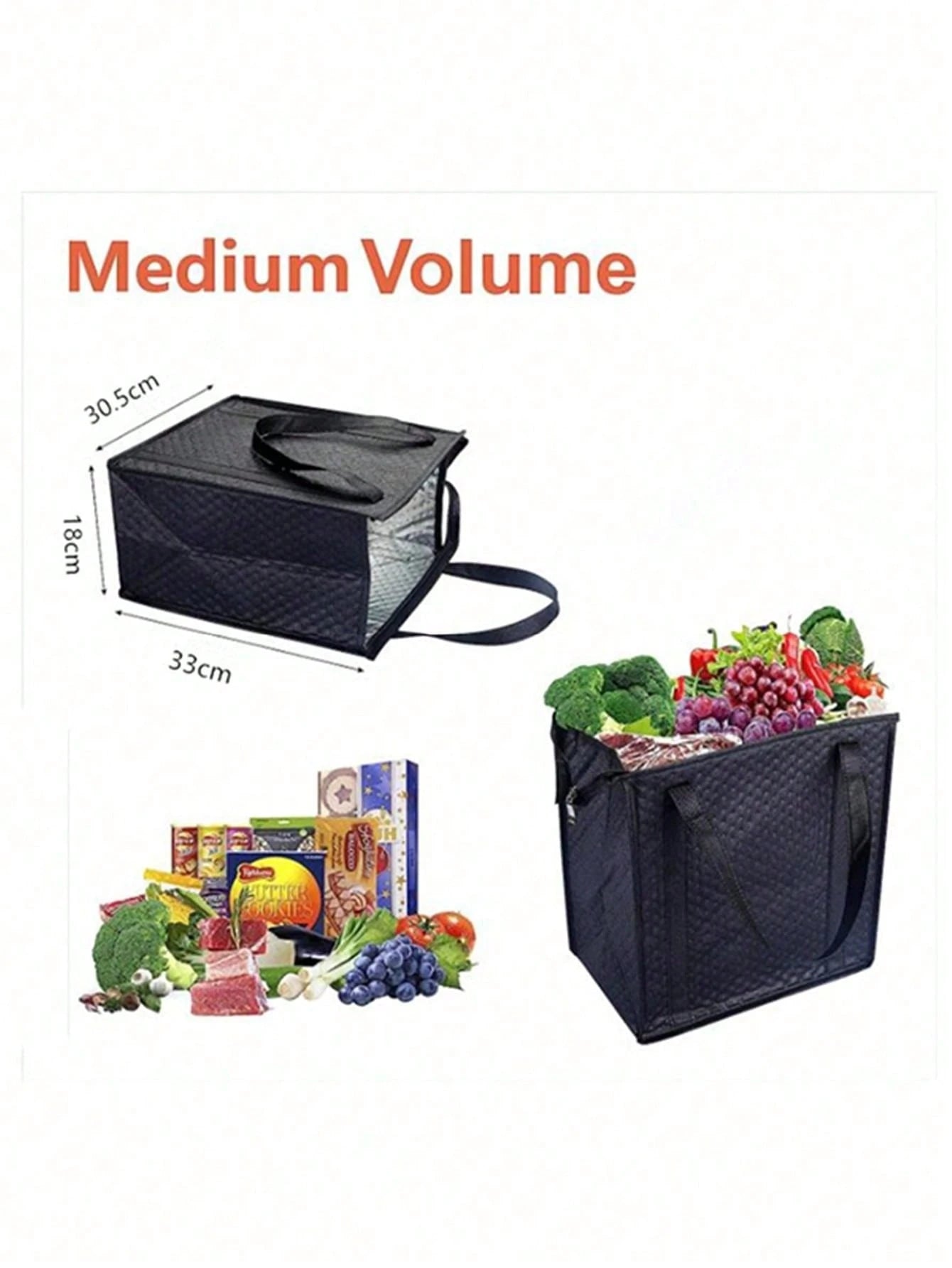 2pcs Insulated Grocery Bags, Thermal Tote Bags For Shopping, Picnic, Lunch, Food Delivery Back To School Lunch Box Lunch Bag Back To School Supplies Bento Box Lunch Bag Home Essentials Lunch Kit Coole