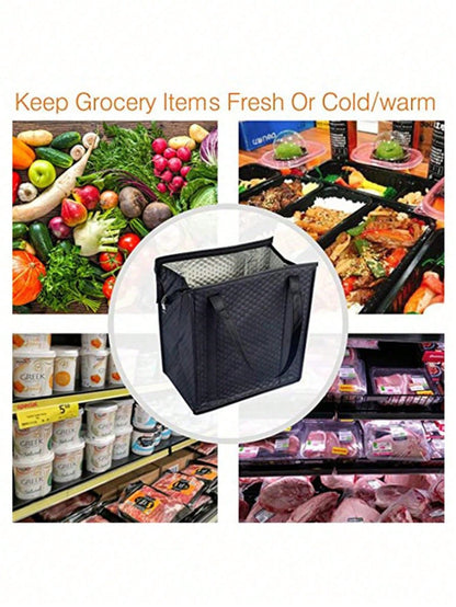 2pcs Insulated Grocery Bags, Thermal Tote Bags For Shopping, Picnic, Lunch, Food Delivery Back To School Lunch Box Lunch Bag Back To School Supplies Bento Box Lunch Bag Home Essentials Lunch Kit Coole