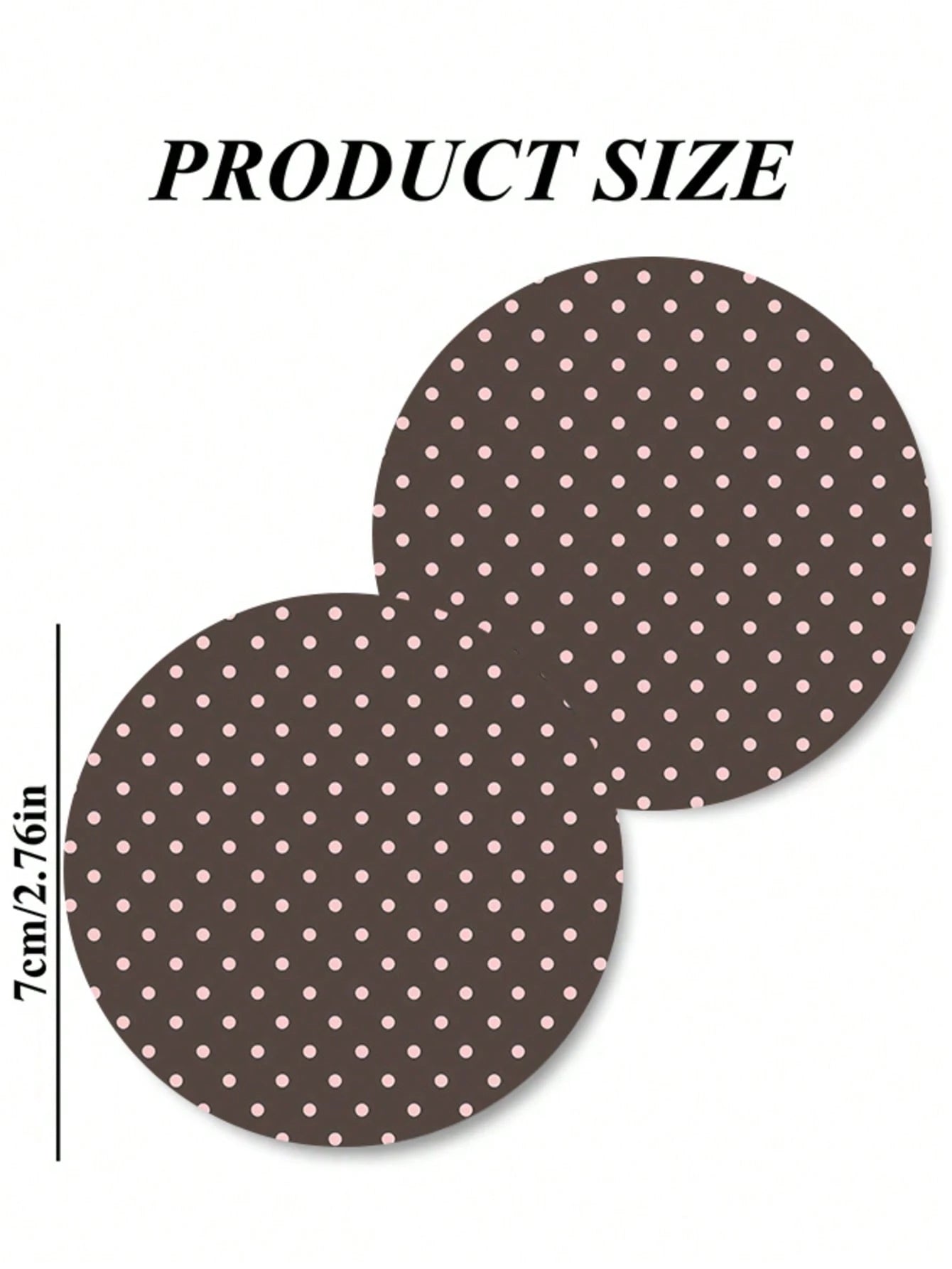 2pcs Light Pink Polka Dot Car Cup Holders, Vintage Brown Background Pink Polka Dot Style, Protect Car Interior Space, Easy To Clean, Suitable For SUV Or Any Other Car Models. Universal Car Interior Ac