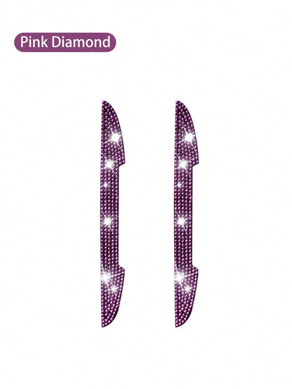 2pcs Multi-Color Car Rearview Mirror Anti-Collision Strips, Creative Decorative Rear View Mirror Scratch Protection Bumper Stickers, Unisex