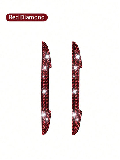 2pcs Multi-Color Car Rearview Mirror Anti-Collision Strips, Creative Decorative Rear View Mirror Scratch Protection Bumper Stickers, Unisex