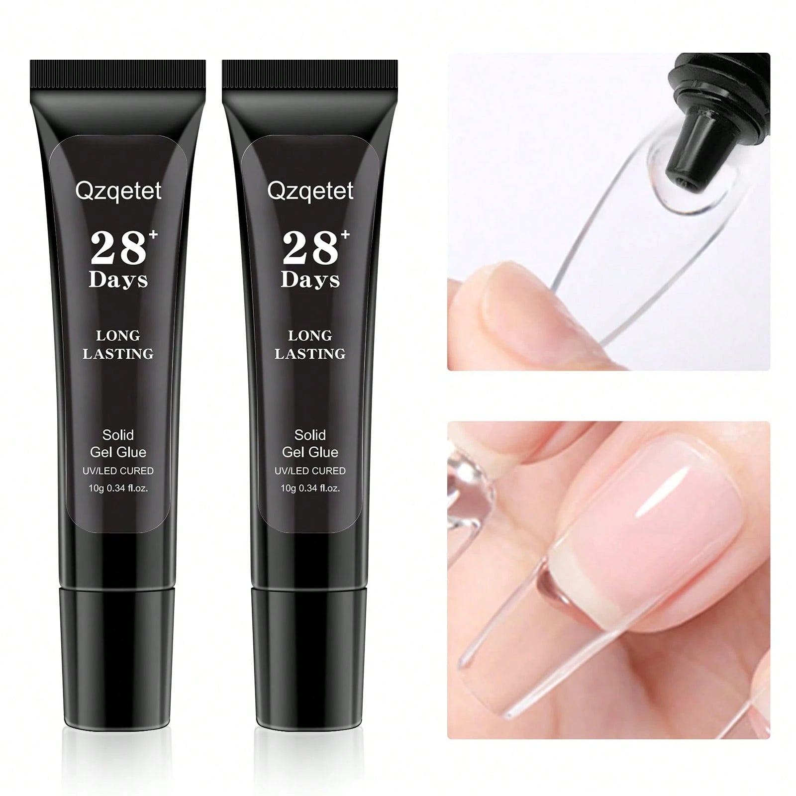 2pcs Nail Glue For Nail Tips, 10g Solid Gel Nail Glue For Press On Nails, Upgraded Version Nail Glue, Strong For Nails, Press On Nail Glue Needs To Be Cured, Easy To Use, 28 Days+ Long Lasting