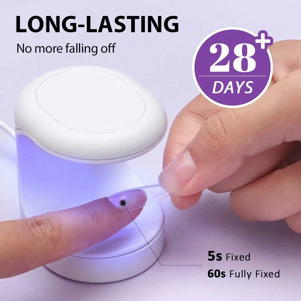2pcs Nail Glue For Nail Tips, 10g Solid Gel Nail Glue For Press On Nails, Upgraded Version Nail Glue, Strong For Nails, Press On Nail Glue Needs To Be Cured, Easy To Use, 28 Days+ Long Lasting
